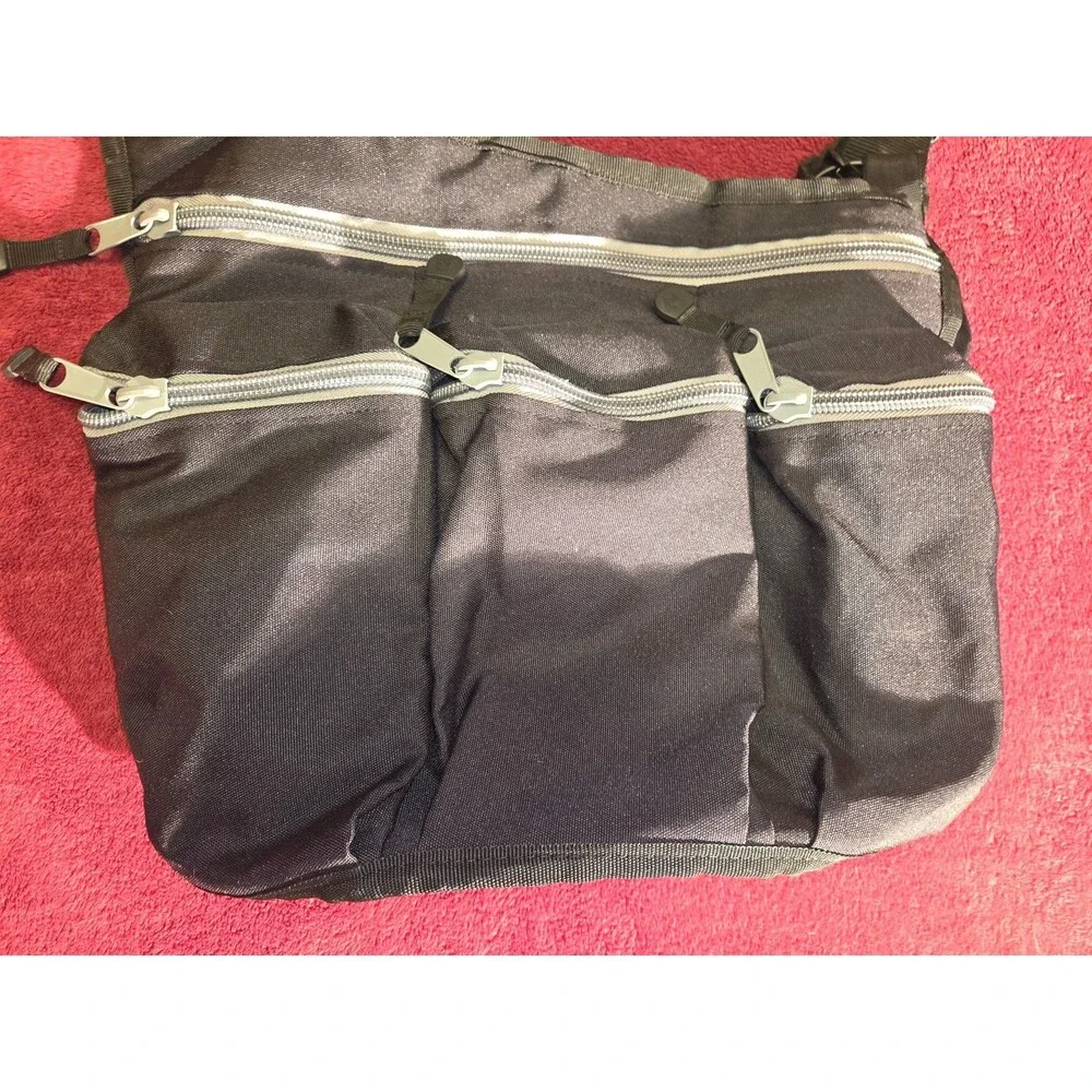 Diaper Dude Original Black Messenger Diaper Bag 4 Dads Crossbody w/ Changing Pad